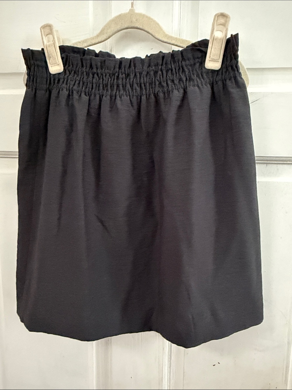 J. Crew Black Shirred-Waist Mini Skirt- Size 0